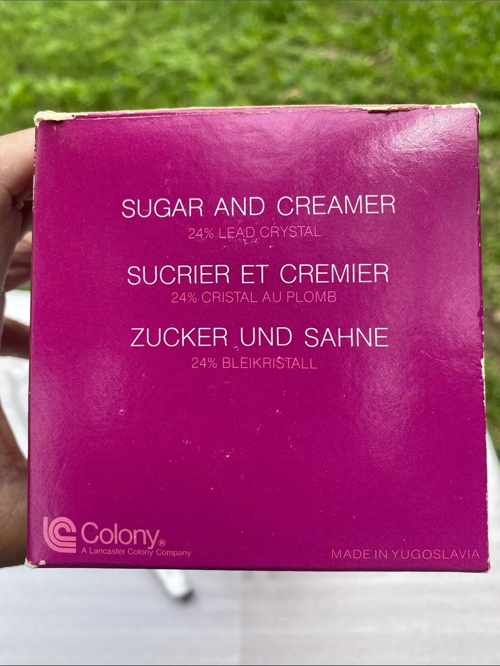 Crystal Gems 24% Lead Crystal Creamer Sugar Bowl Serving Spoon Original Box 1970
